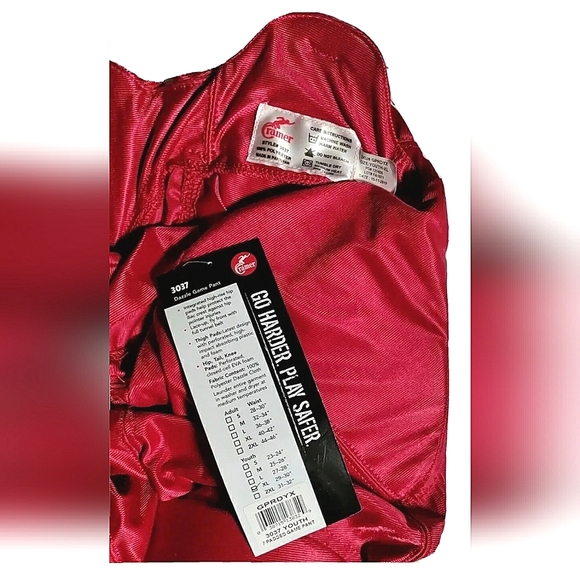NEW Cramer Dazzle Game Padded Football Pants! Youth Size XL. Red. 3037 - Picture 7 of 10